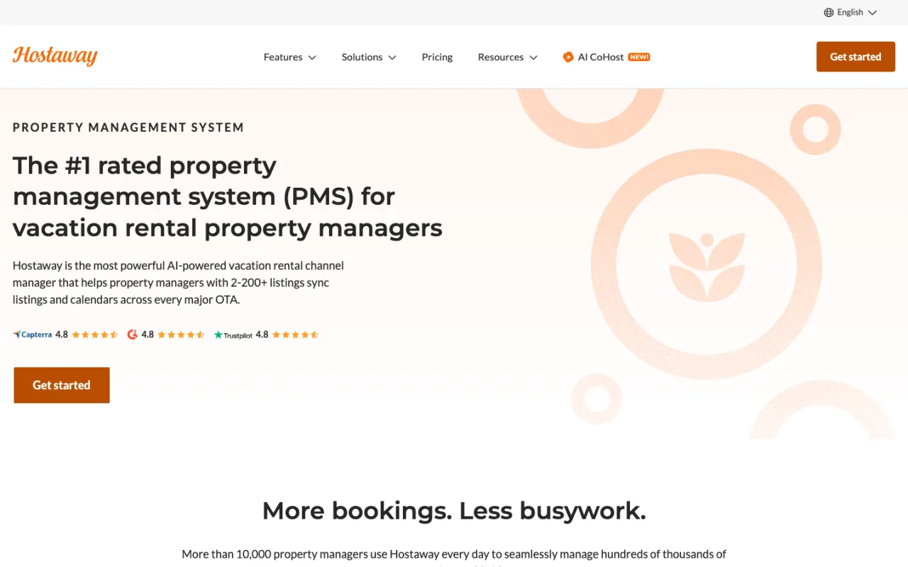Hostaway property management system page
